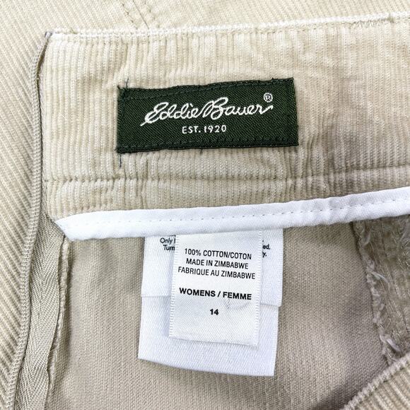 Eddie Bauer Corduroy Skirt Womens 14 Short Minimalist School Girl Light Academia - Picture 7 of 8